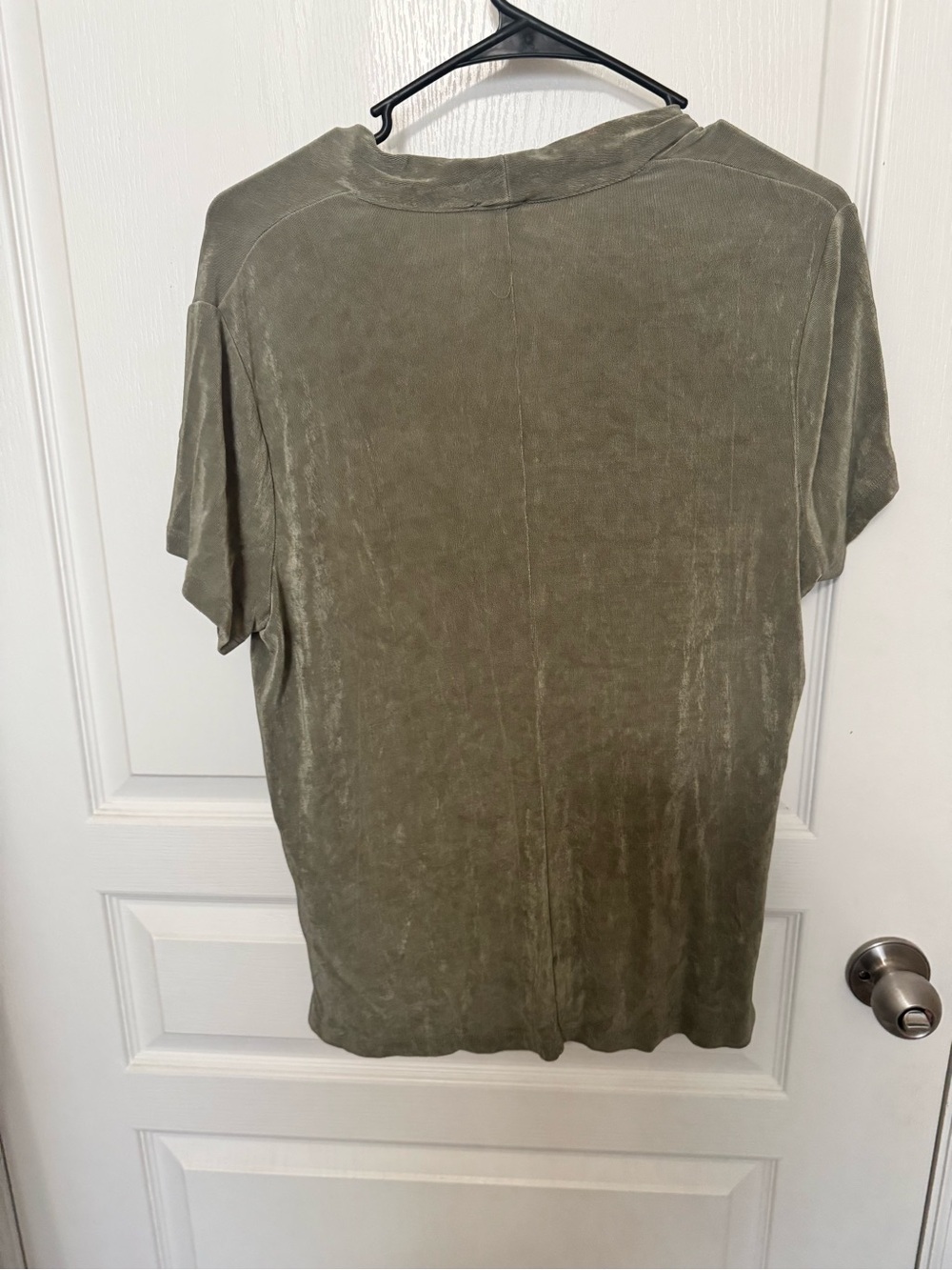 Chico's Olive Draped Crossover V-Neck Top - Picture 3 of 3